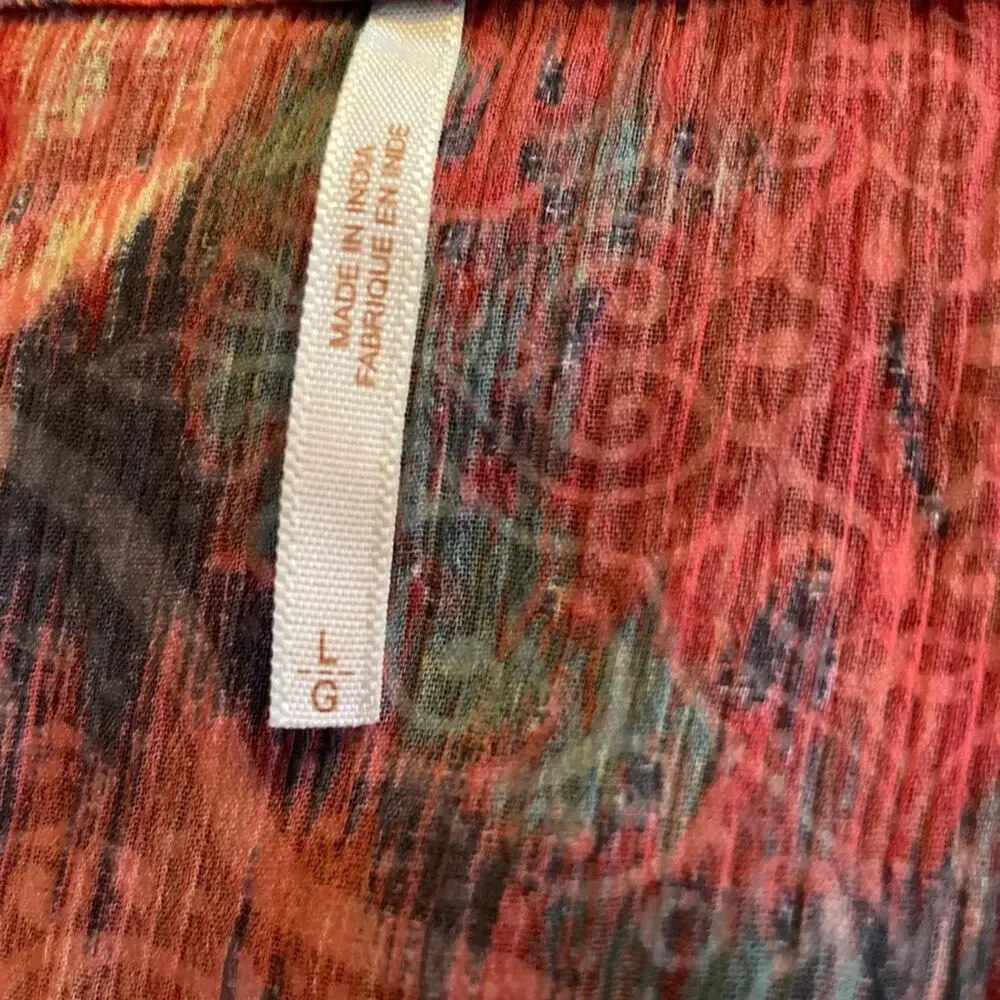 Free People vintage floral blouse red L